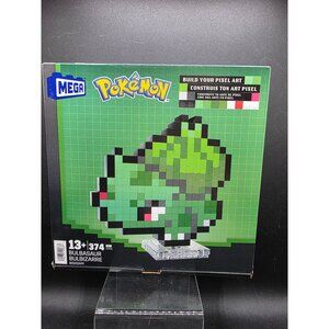 Mega Pokemon Bulbasaur Pixel Art Building Set 374 Pieces Ages 13+